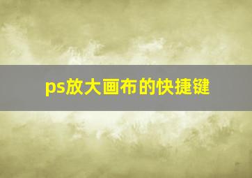 ps放大画布的快捷键