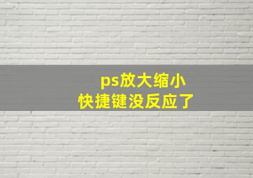 ps放大缩小快捷键没反应了