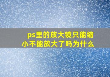 ps里的放大镜只能缩小不能放大了吗为什么