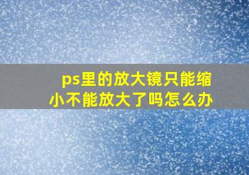 ps里的放大镜只能缩小不能放大了吗怎么办