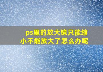 ps里的放大镜只能缩小不能放大了怎么办呢