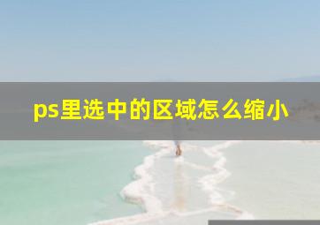 ps里选中的区域怎么缩小