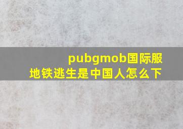 pubgmob国际服地铁逃生是中国人怎么下