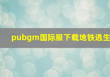 pubgm国际服下载地铁逃生