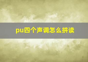 pu四个声调怎么拼读