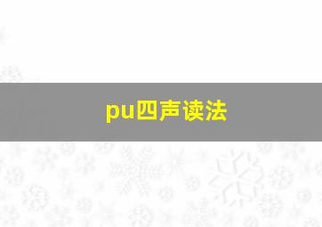 pu四声读法