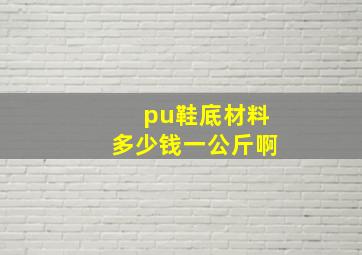 pu鞋底材料多少钱一公斤啊