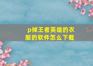 p掉王者英雄的衣服的软件怎么下载