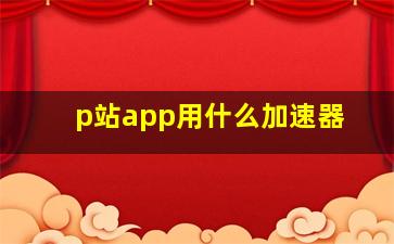 p站app用什么加速器