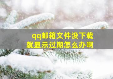 qq邮箱文件没下载就显示过期怎么办啊