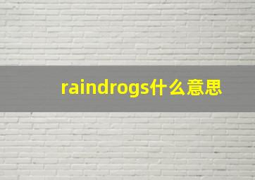 raindrogs什么意思