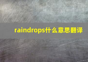 raindrops什么意思翻译