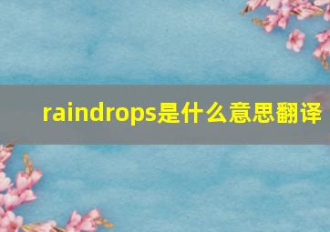 raindrops是什么意思翻译