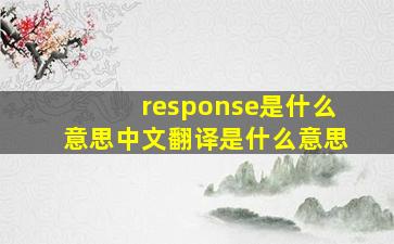 response是什么意思中文翻译是什么意思