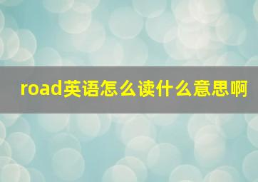 road英语怎么读什么意思啊