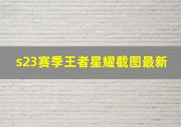 s23赛季王者星耀截图最新