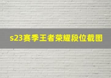 s23赛季王者荣耀段位截图