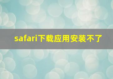 safari下载应用安装不了