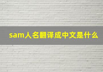 sam人名翻译成中文是什么