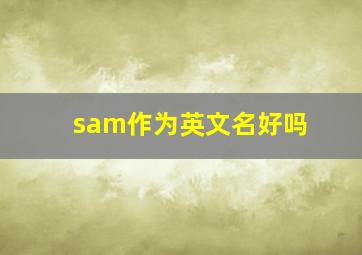 sam作为英文名好吗