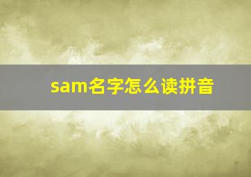 sam名字怎么读拼音