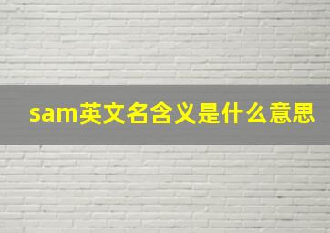 sam英文名含义是什么意思