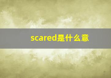 scared是什么意