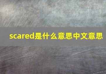 scared是什么意思中文意思