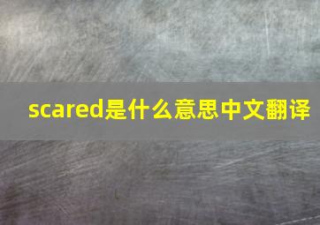 scared是什么意思中文翻译