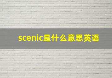 scenic是什么意思英语