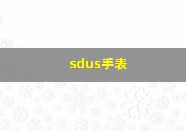 sdus手表