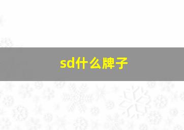 sd什么牌子