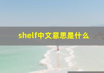 shelf中文意思是什么