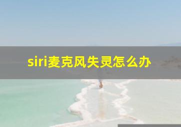 siri麦克风失灵怎么办