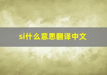 si什么意思翻译中文