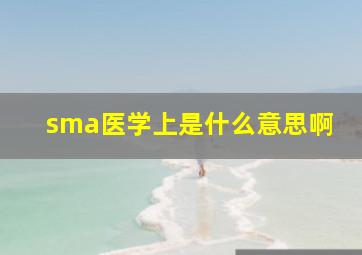 sma医学上是什么意思啊