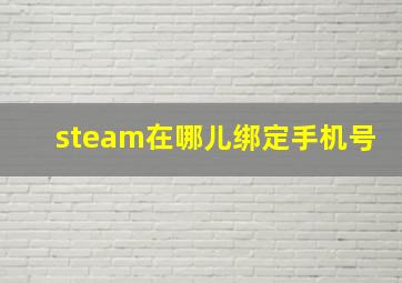 steam在哪儿绑定手机号