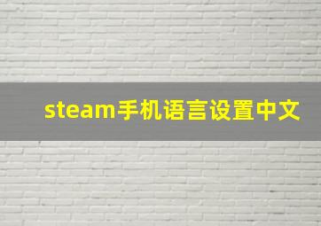 steam手机语言设置中文