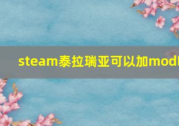 steam泰拉瑞亚可以加mod吗