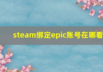 steam绑定epic账号在哪看