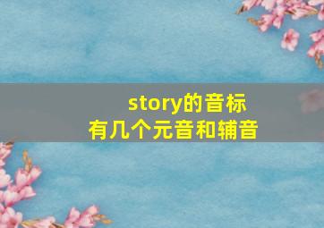 story的音标有几个元音和辅音