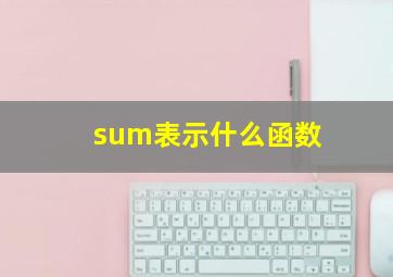 sum表示什么函数