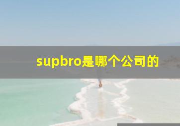 supbro是哪个公司的