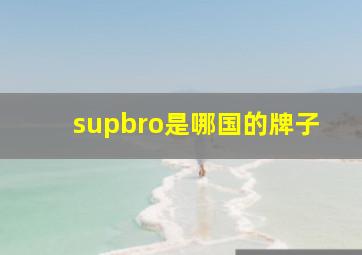 supbro是哪国的牌子