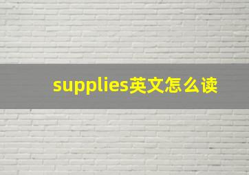 supplies英文怎么读