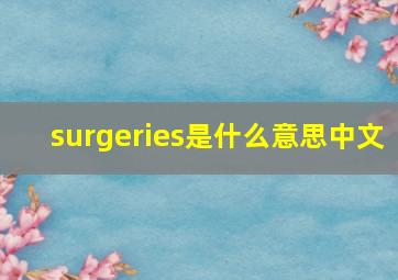 surgeries是什么意思中文