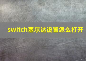 switch塞尔达设置怎么打开