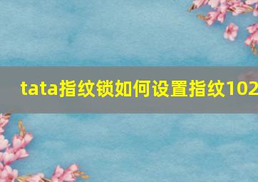 tata指纹锁如何设置指纹102