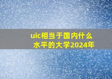 uic相当于国内什么水平的大学2024年