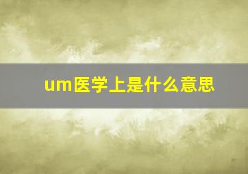 um医学上是什么意思